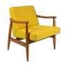 Vintage armchair, 1960s, fully restored, yellow fabric