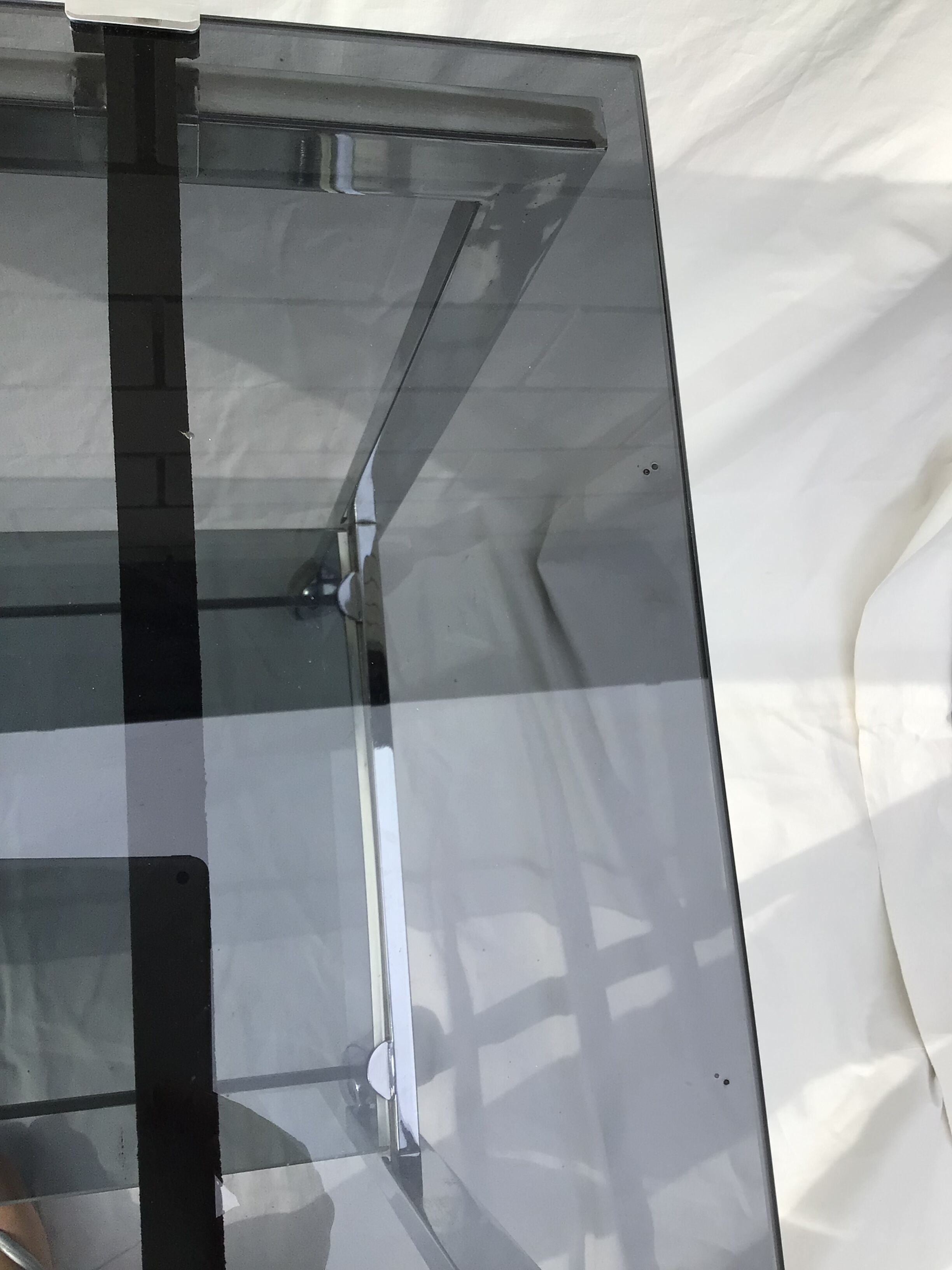 Rolling service chrome smoked glass dark grey