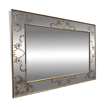 Miroir de bistrot Art Nouveau en verre églomisé
