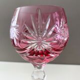 Crystal glass, coloured wine glass, pink