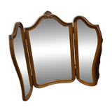 Art Deco style solid wood triptych mirror