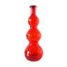 Italian carafe red puffed glass empoli