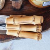 Set of 6 bamboo handled cheese knives