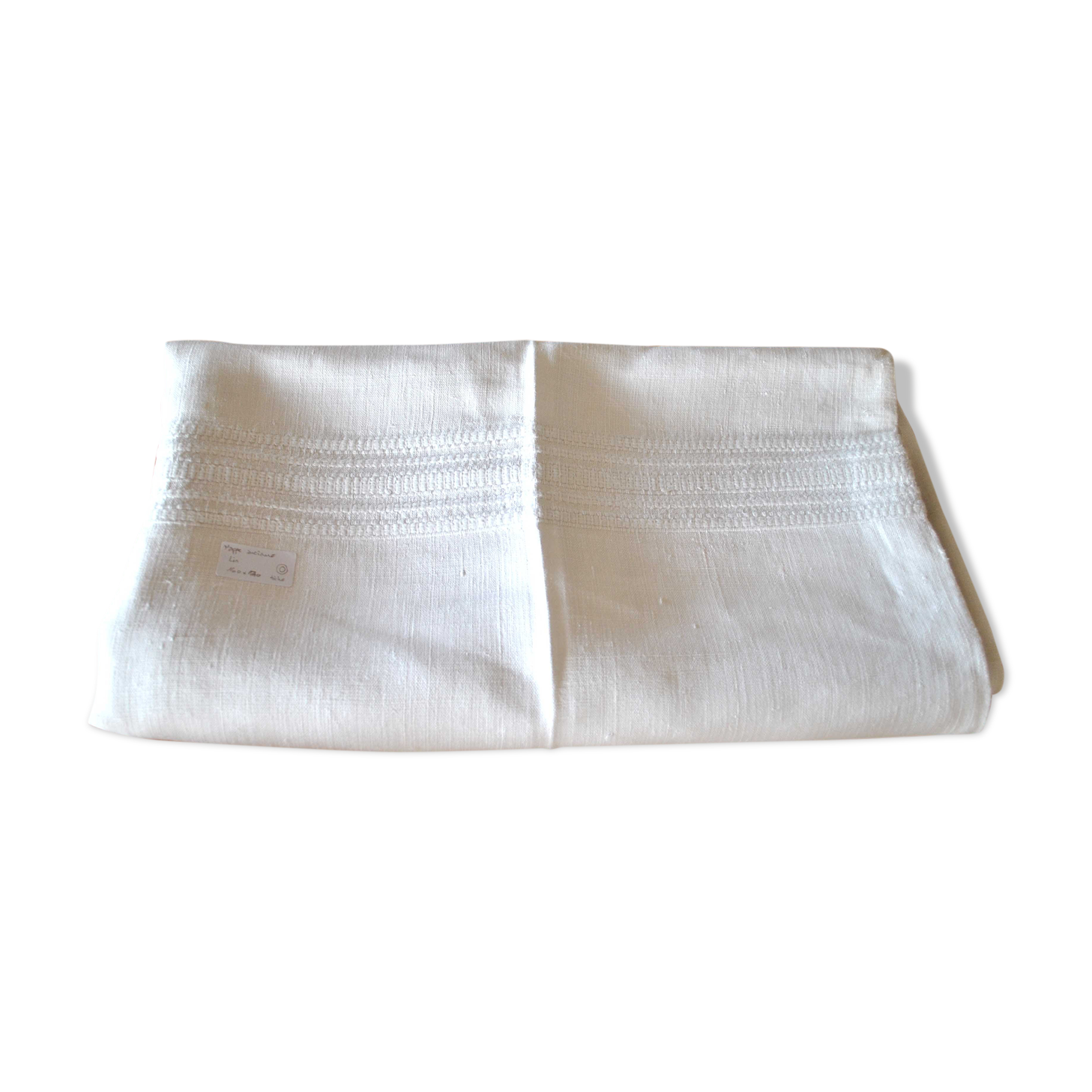 Vintage country tablecloth in woven linen 160x170 *o*