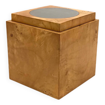 Tommaso Barbi, Mid-century burl ice bucket, TB Italy, ca. 1970