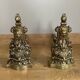 Pair of Louis XV andirons in solid bronze, early 20th century