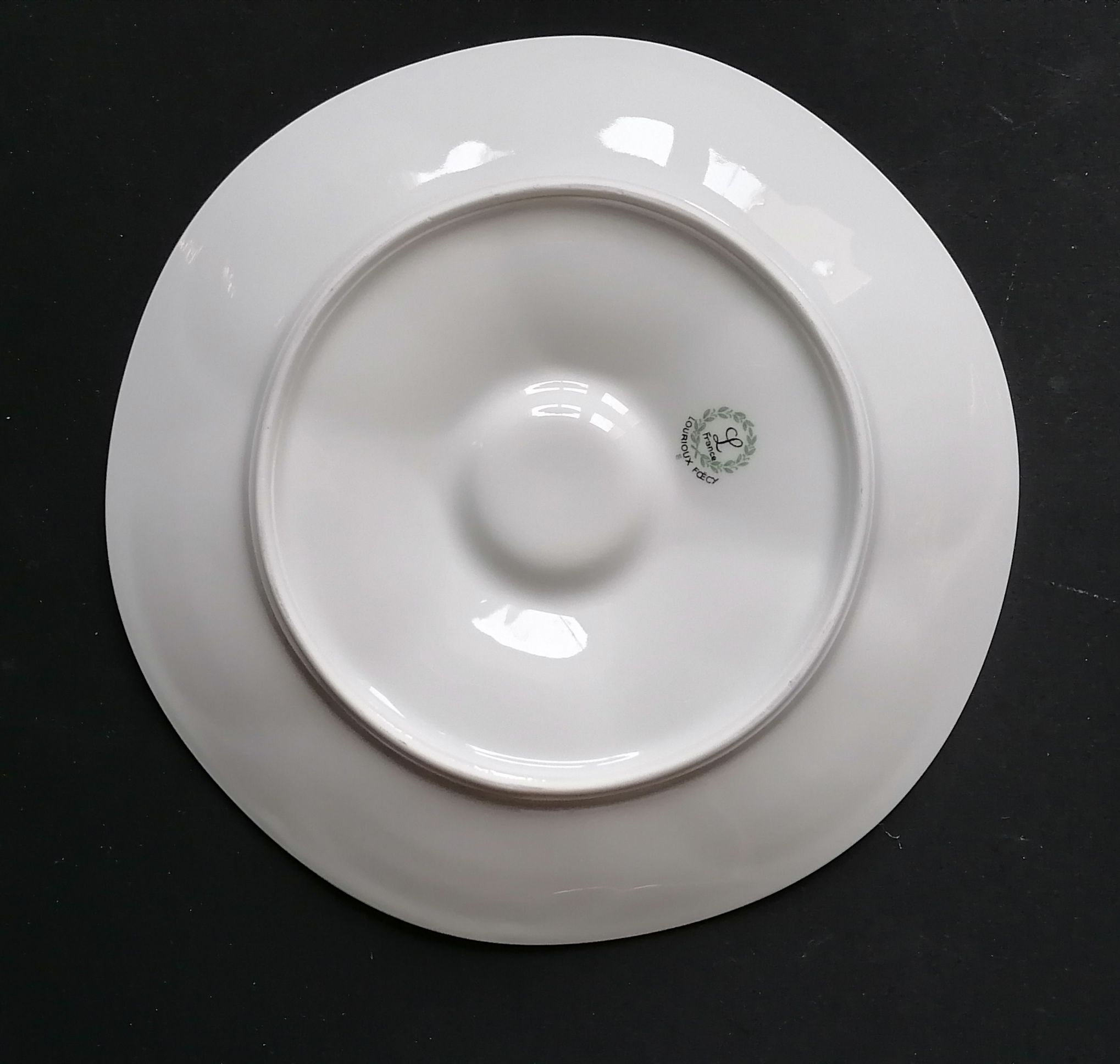 6 oyster plates fine porcelain Lourioux Foëcy