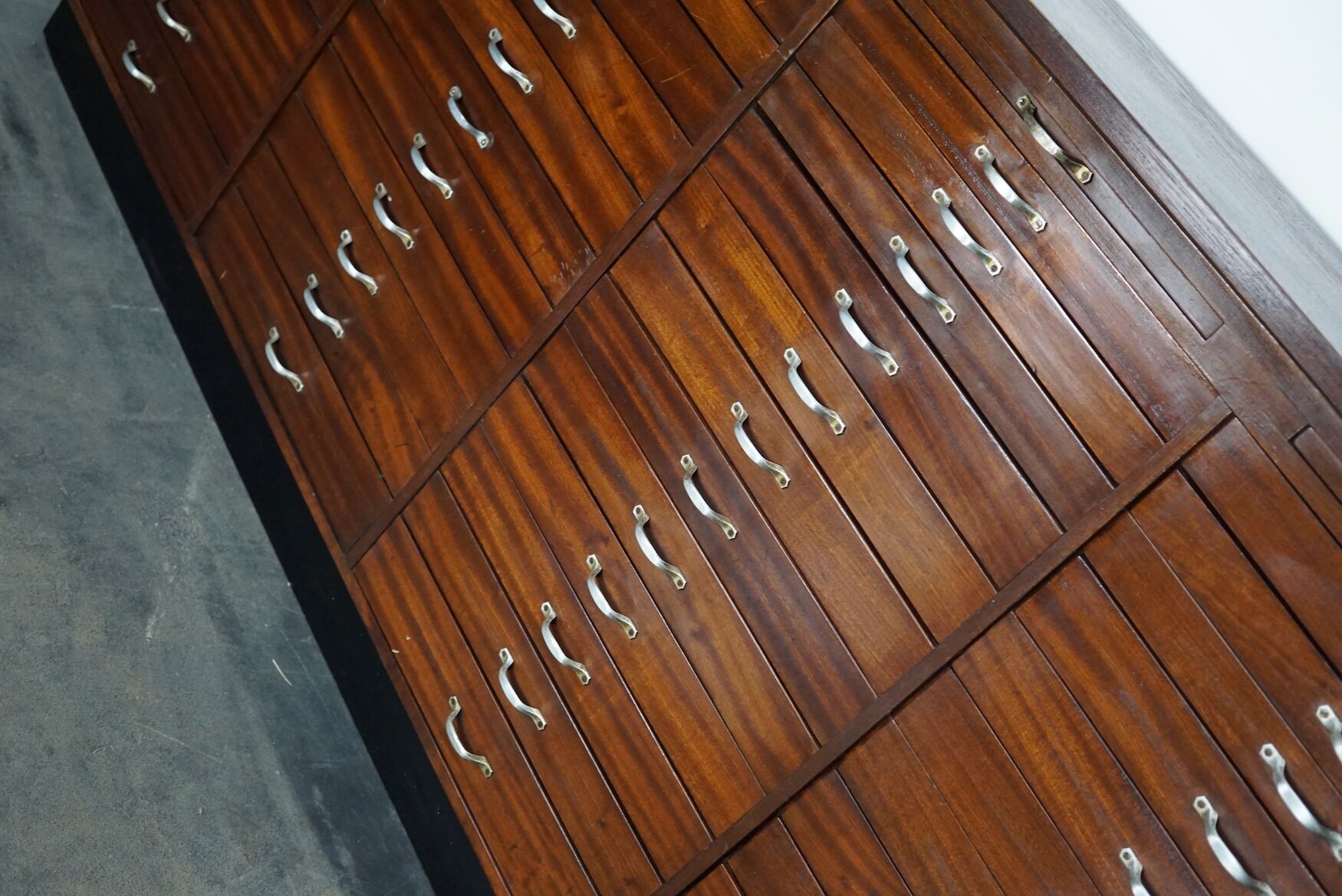 Vintage dutch mahogany jewelers / watchmakers cabinet, circa 1930