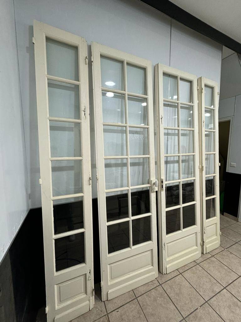 Double glass door in the living room of a Haussmannian apartment