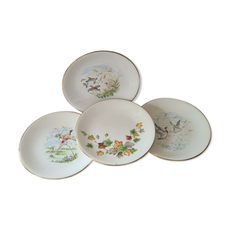 Set of 4 flat plates Gien Primefleur