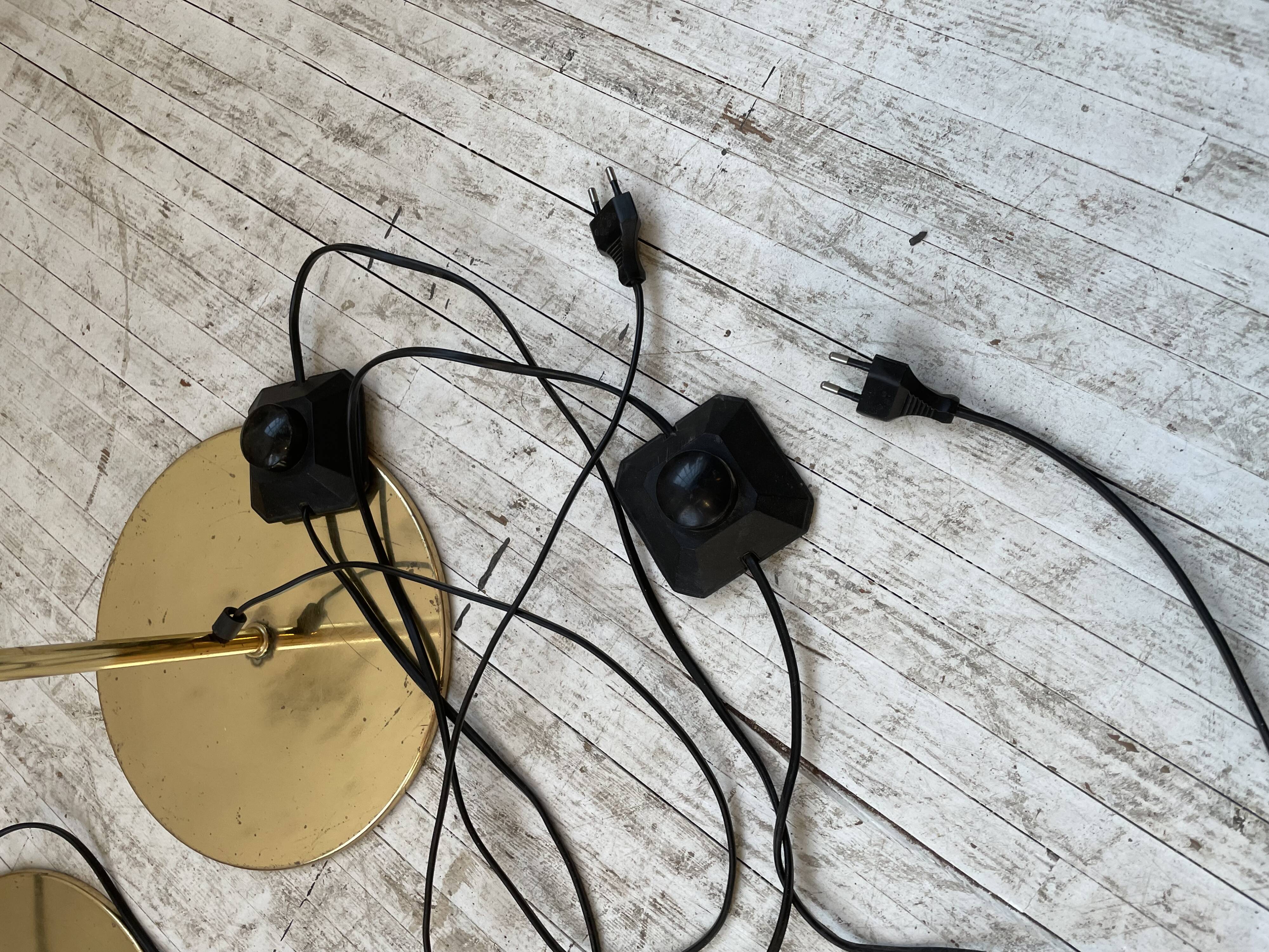 Pair of SCE floor lamps articulated brass 70s