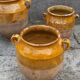 Antique yellow enamel confit pot from the 19th century
