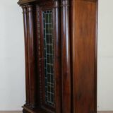 Renaissance style bookcase display case in carved walnut and oak circa 1850
