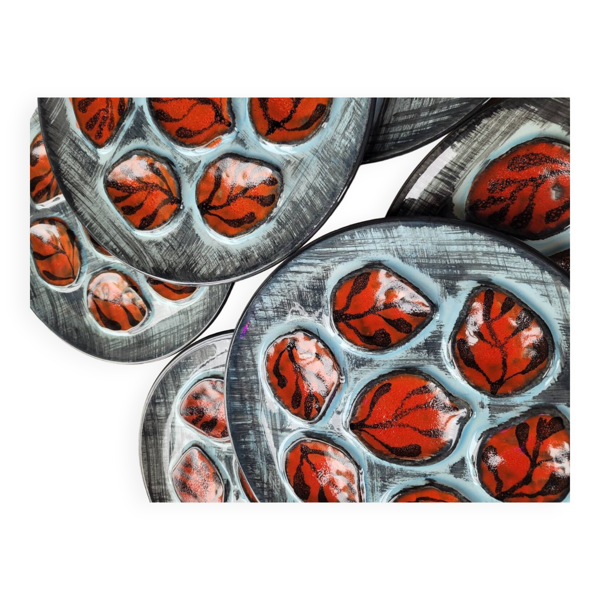 Pornic, 6 oyster plates