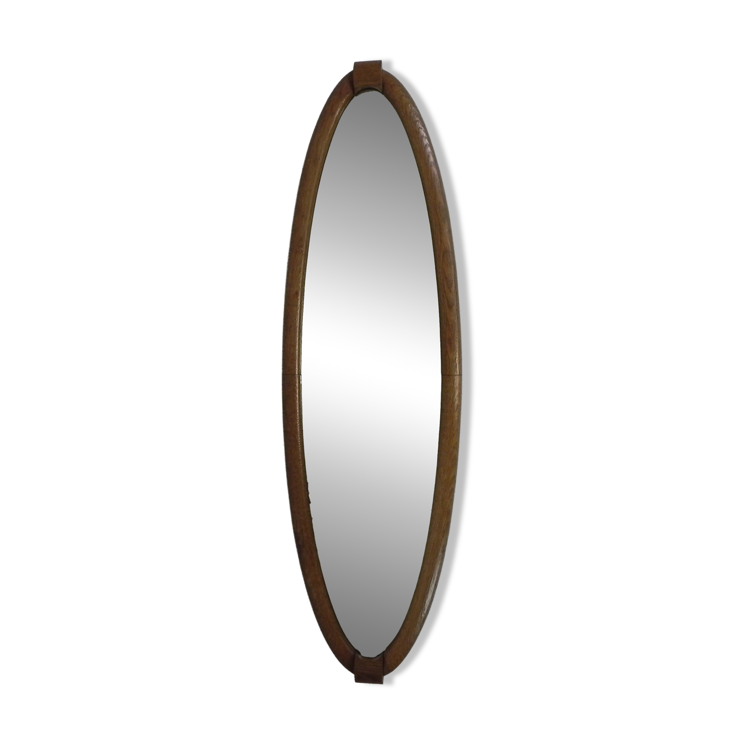 Oval gold mirror with faceted edge, 1950s