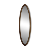 Oval gold mirror with faceted edge, 1950s