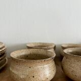6 stoneware cups and saucers