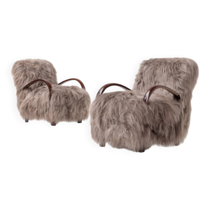 Paire de fauteuils scandinaves - mouton