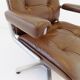 Martin Stoll brown leather office chair by Karl Dittert