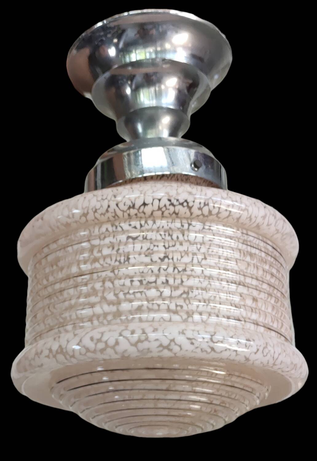 Old globe ceiling light suspension glass from Clichy