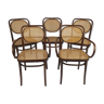 Mid Century ZPM Radomsko bentwood and cane dining chairs, 1960s