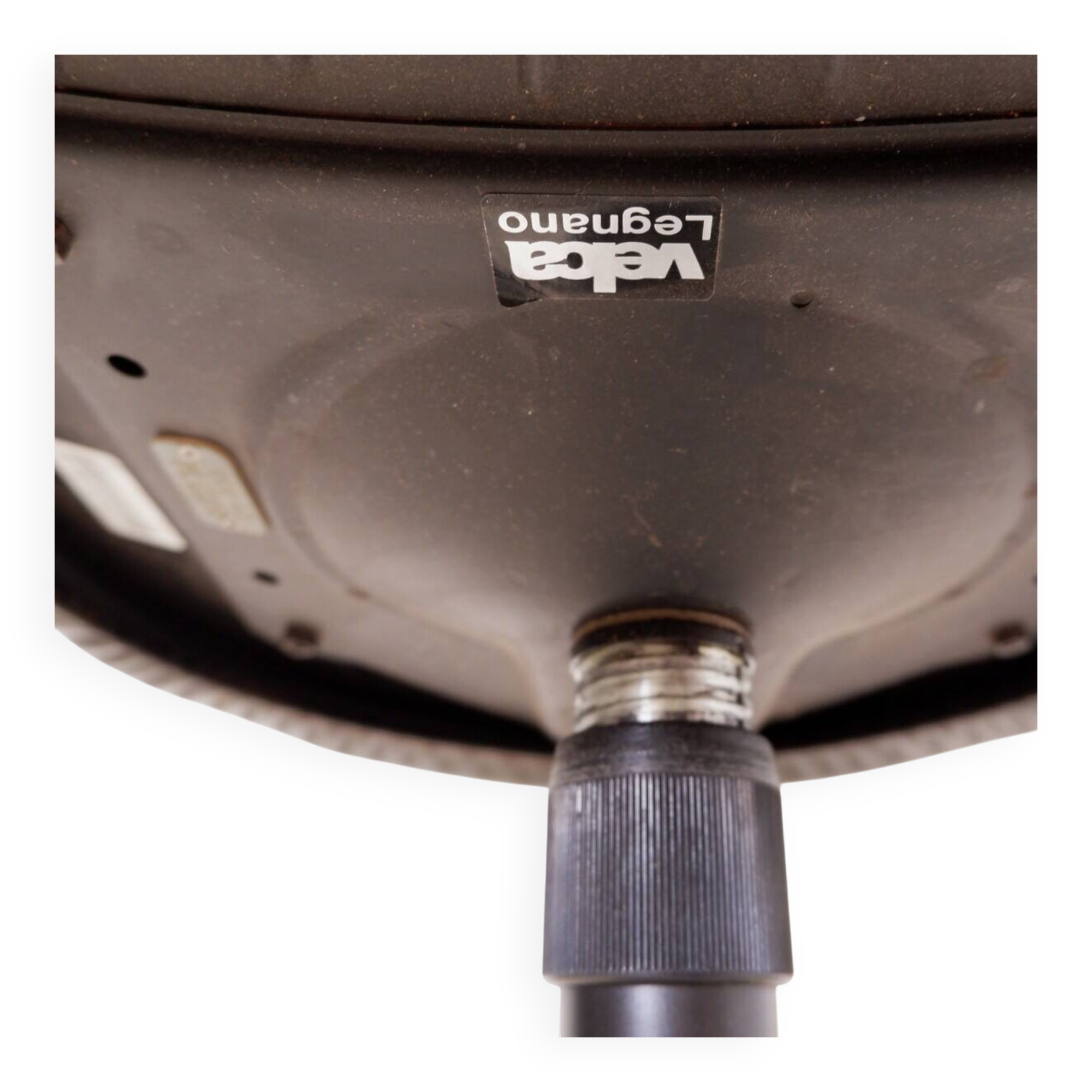 vintage swivel office chair in brown skai by Velca Legnano for Jules Wabbes