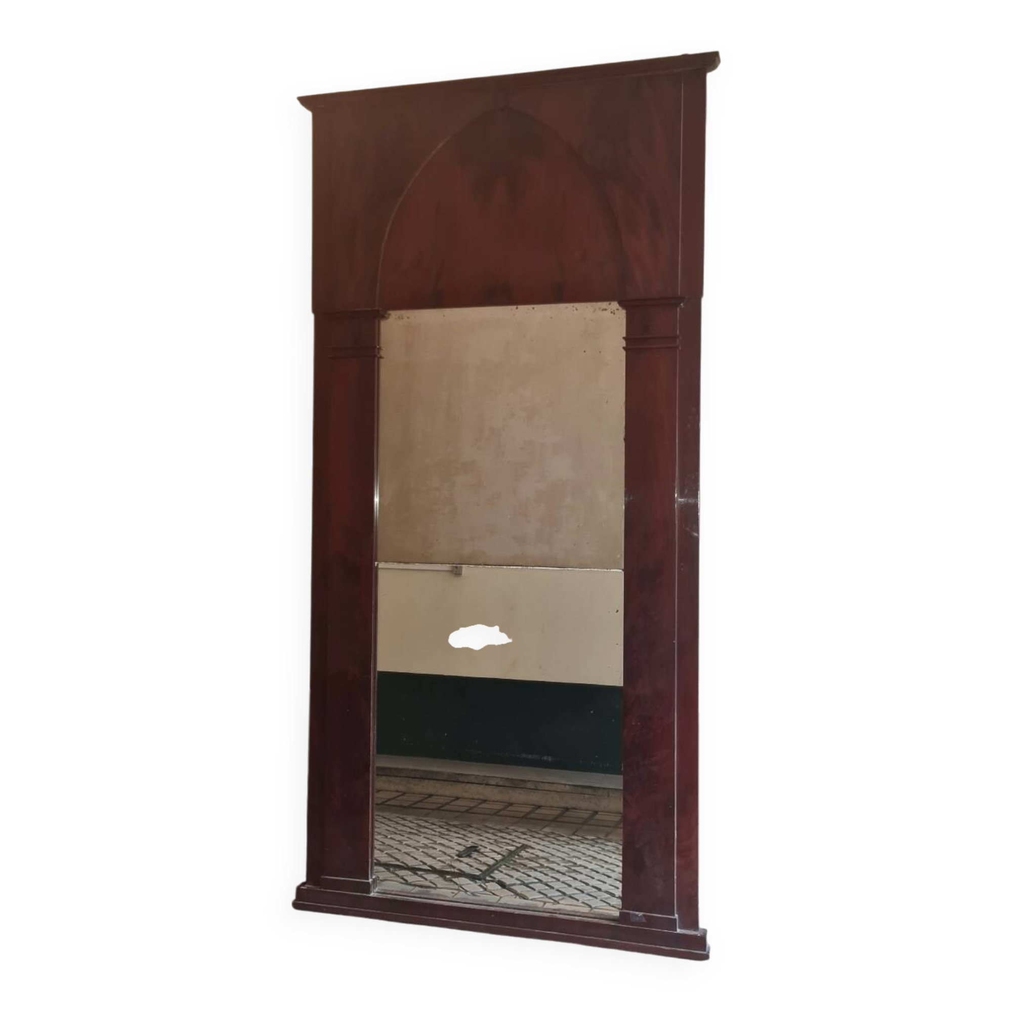 Large Empire period mahogany mirror or trumeau