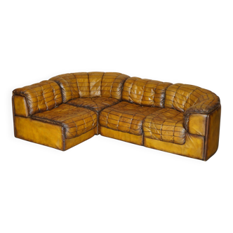 Vintage leather modular corner sofa De Sede DS-11