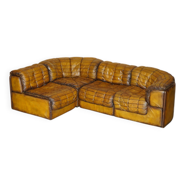 Canapé d'angle modulaire vintage cuir De Sede DS-11