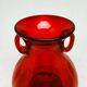 Mid-century modern vase, red glass, designed by J. Słuczan-Orkusz, Poland, 1970s