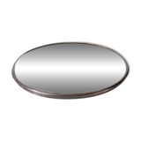 Plateau miroir ancien oval cadre en métal