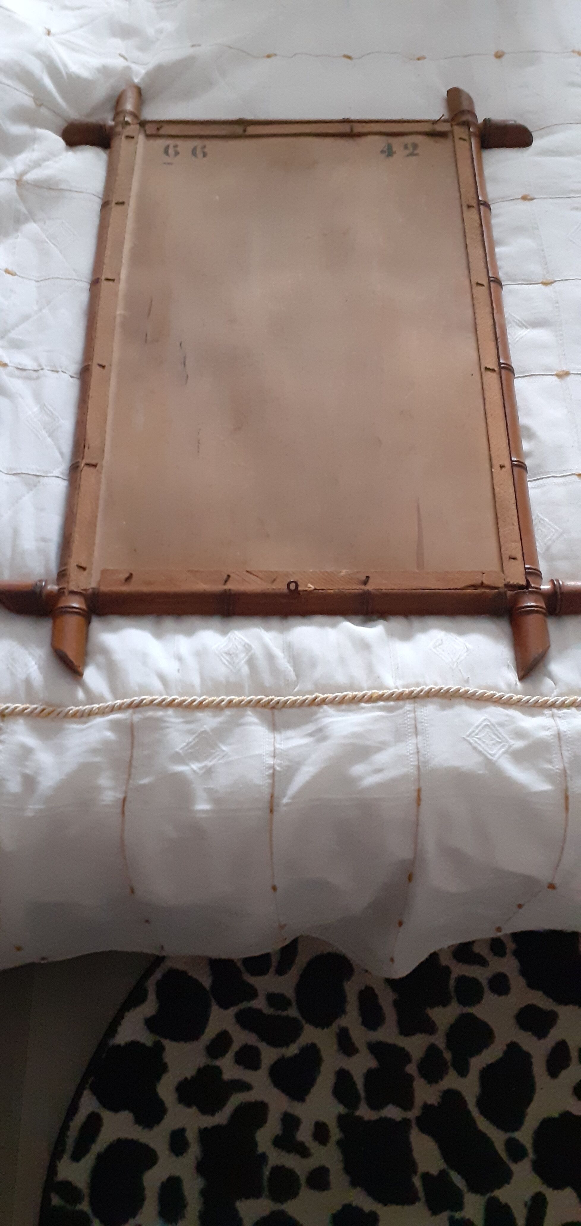 Antique bamboo mirror 51x81cm