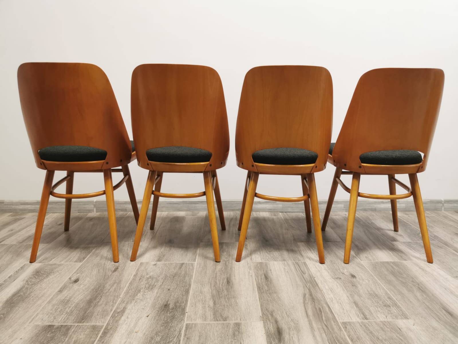 Dining chairs by radomir hoffman for ton, 1950s, set of 4