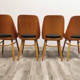 Dining chairs by radomir hoffman for ton, 1950s, set of 4