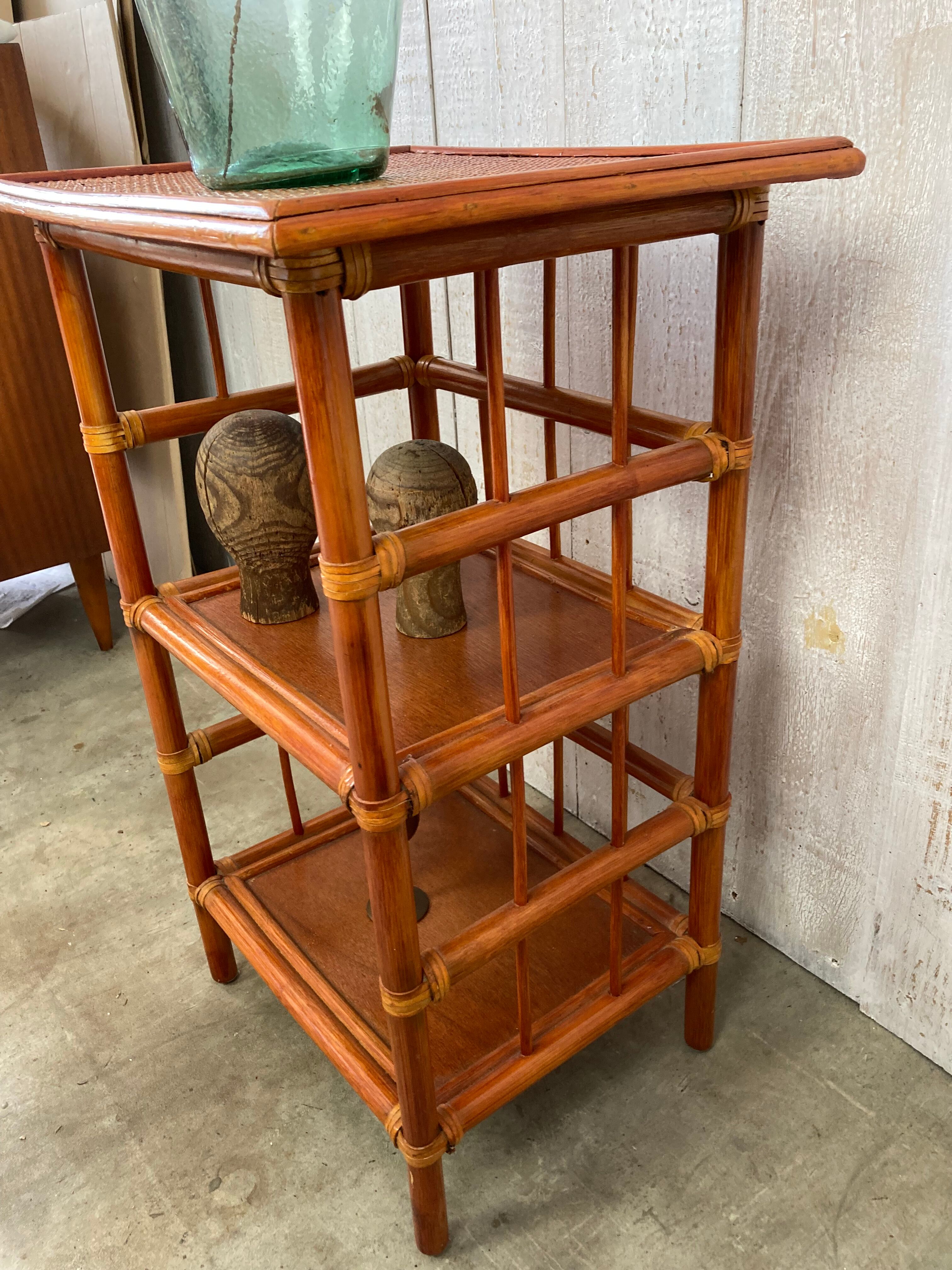 Rattan shelf