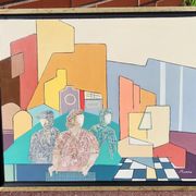 20th Century Vintage Abstract Oil on Canvas Signed Painting