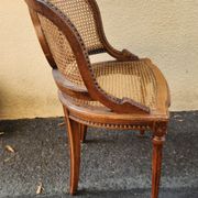 Chaise ancienne Louis XVI en bois et canage XIXe siècle