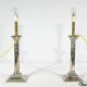 Pair of Electrified Torches in Silver Metal – Mid-19th Century