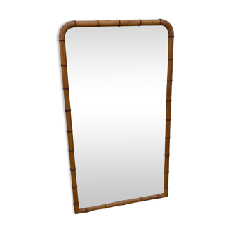 Wooden mirror imitation old bamboo