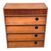 1970s Scandinavian wooden shoe storage cabinet dresser