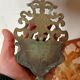 19th century antique holy water font brass bronze IHS