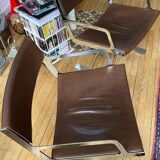 2 First Vibieffe armchairs in leather