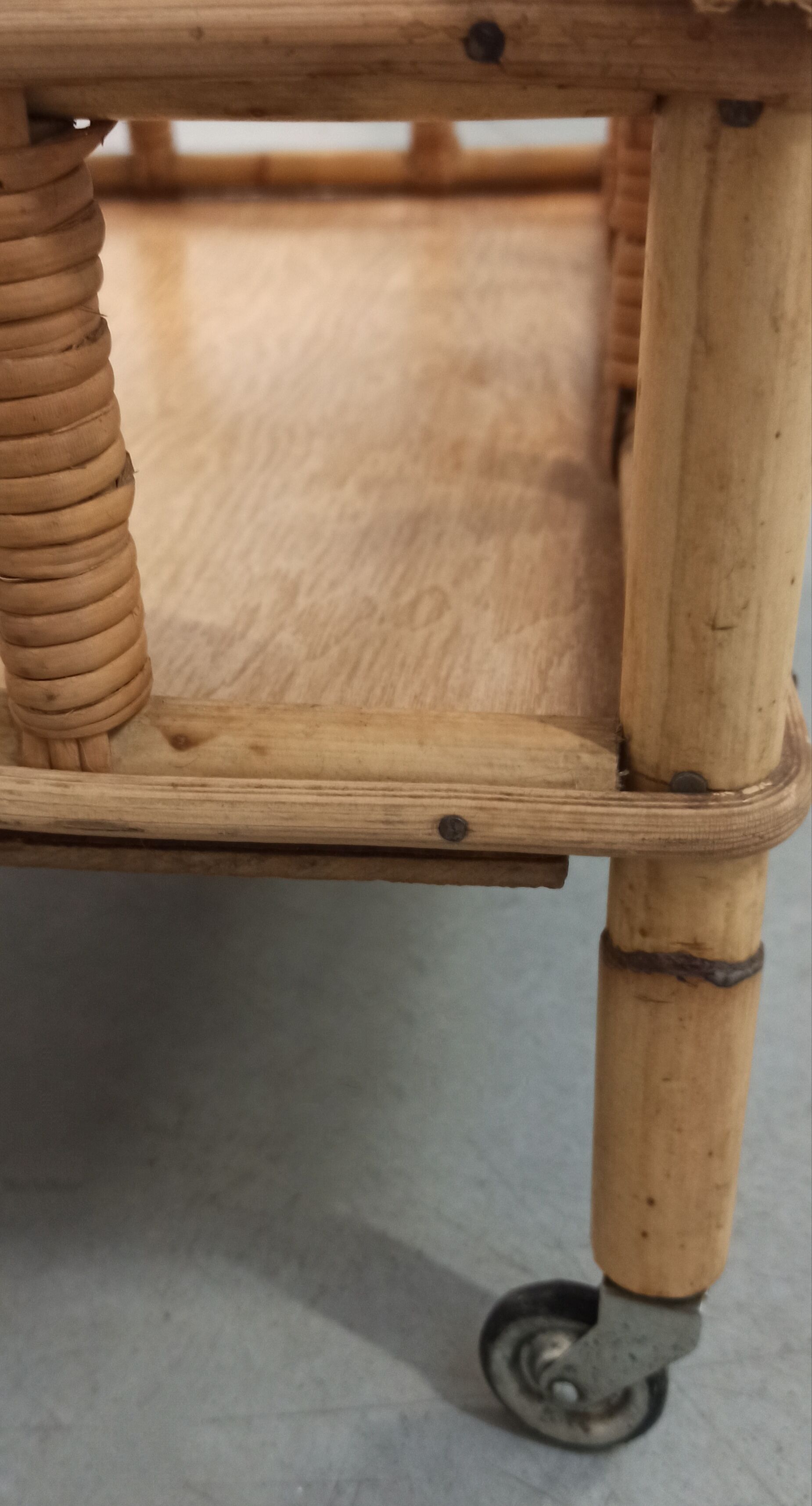 Vintage bamboo and rattan bar service