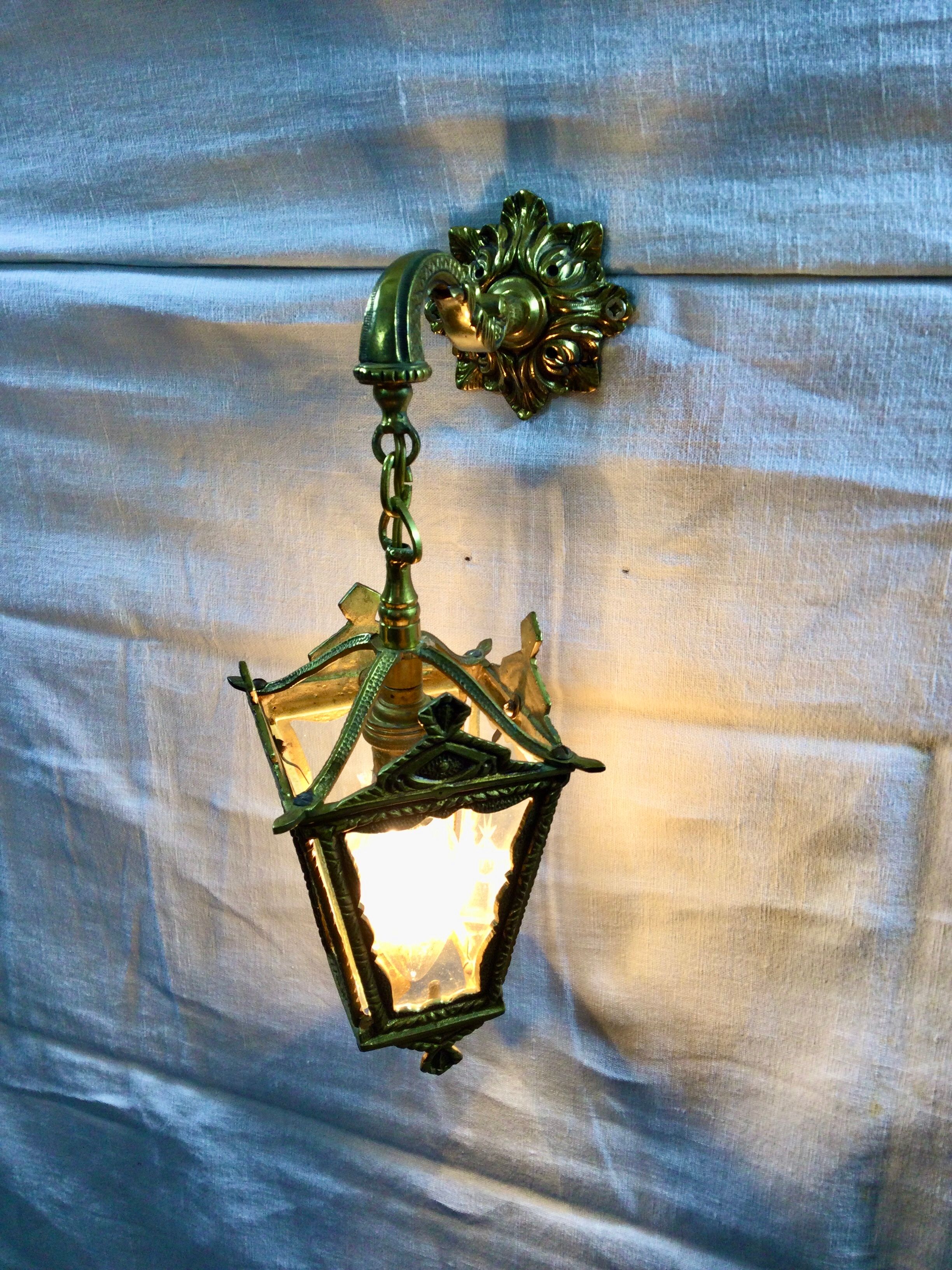 Bronze lantern with starry glasses