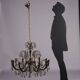 Antique brass and crystal chandelier, Italy, 1930s-40s.