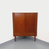 Vintage Scandinavian teak storage corner cabinet from the 60s