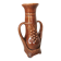 Vintage Amphora Vase: Large Brown Glazed Pottery with Grape Motif