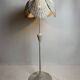 Mid-century French rattan wicker boho floor lamp, 1950s-1960s