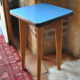 Wooden stool and blue formica - 50s/60s