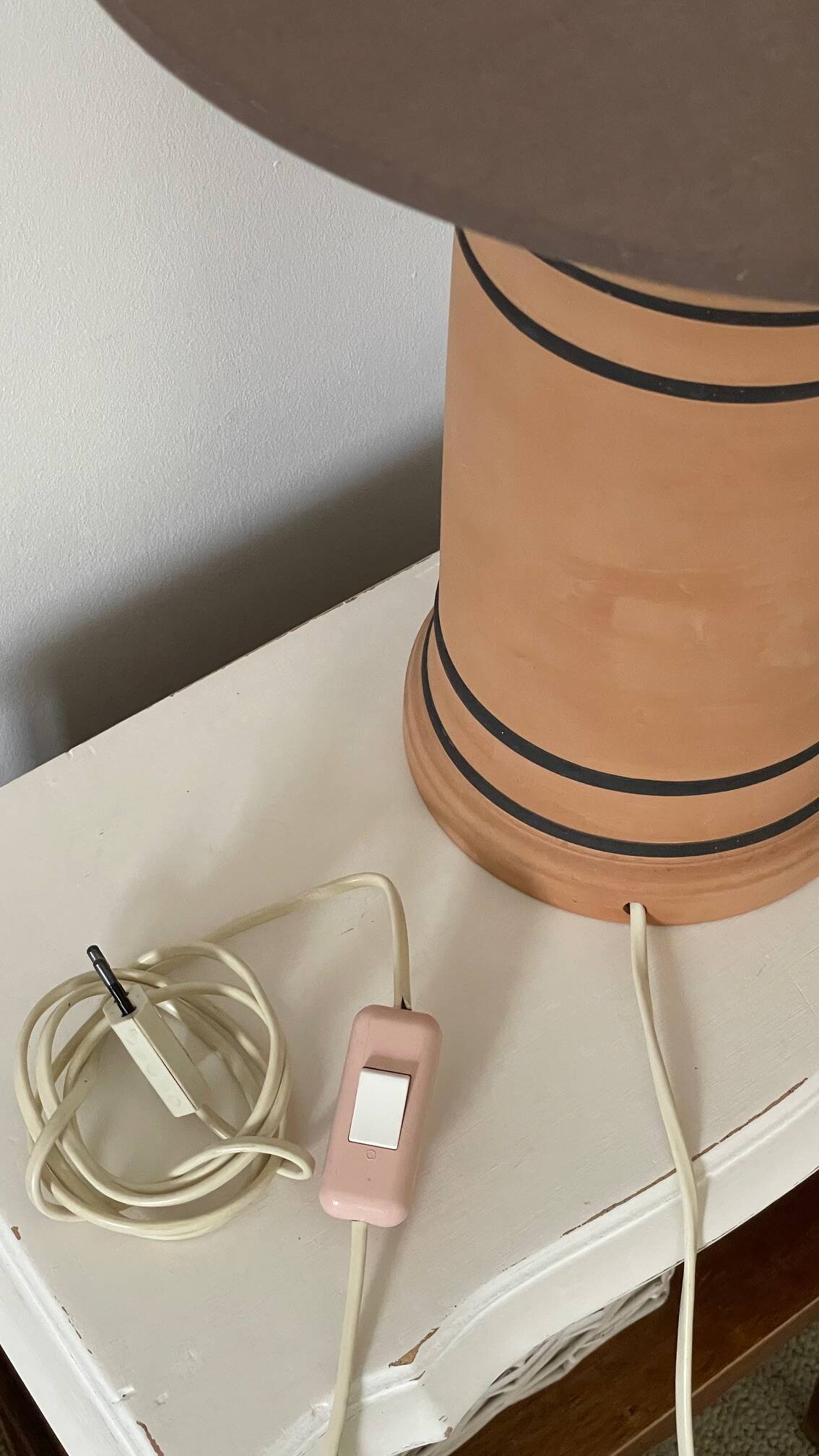Lampe terracotta façon chanel vintage